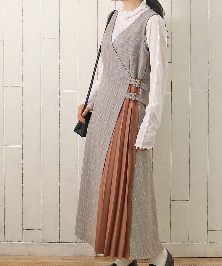 ≪SALE≫チェックプリーツジャケット