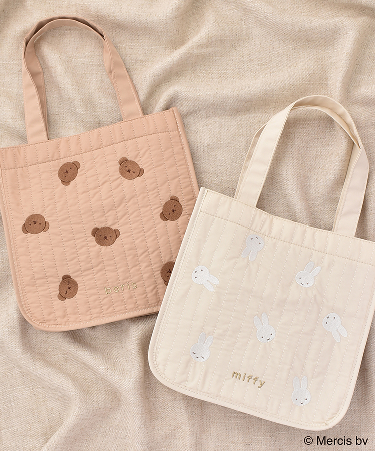 ミッフィーキルティング刺繍トートバッグ