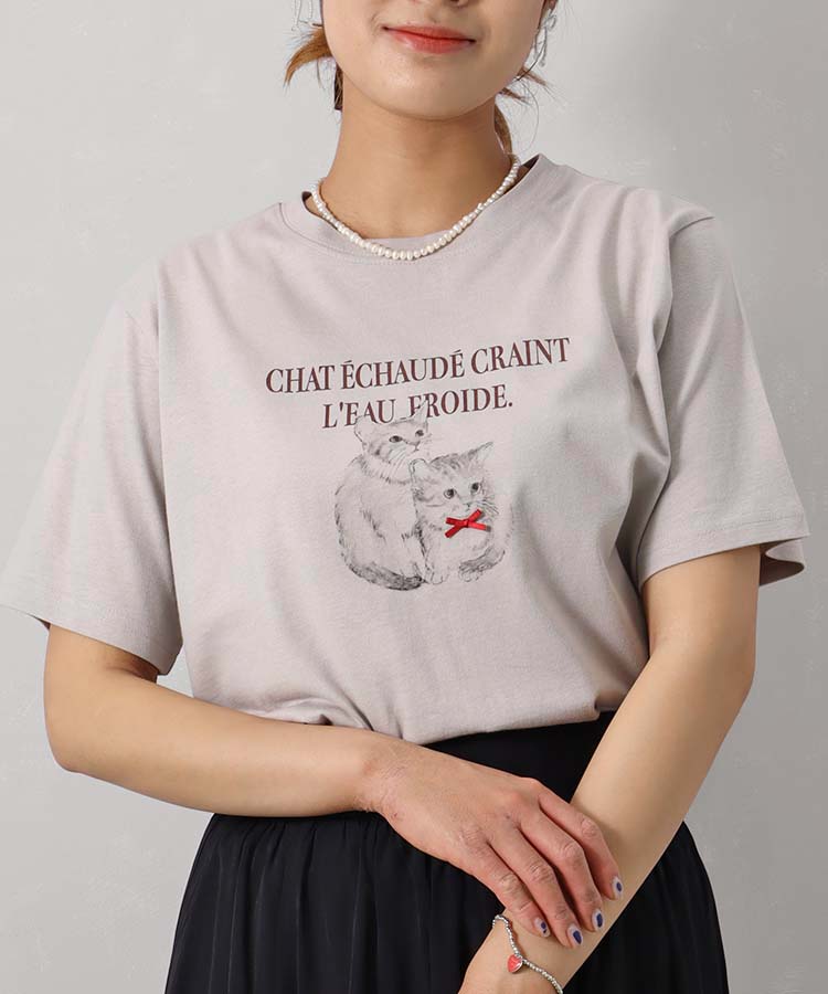 ≪SALE≫le petaleツインキャットリボンTシャツ