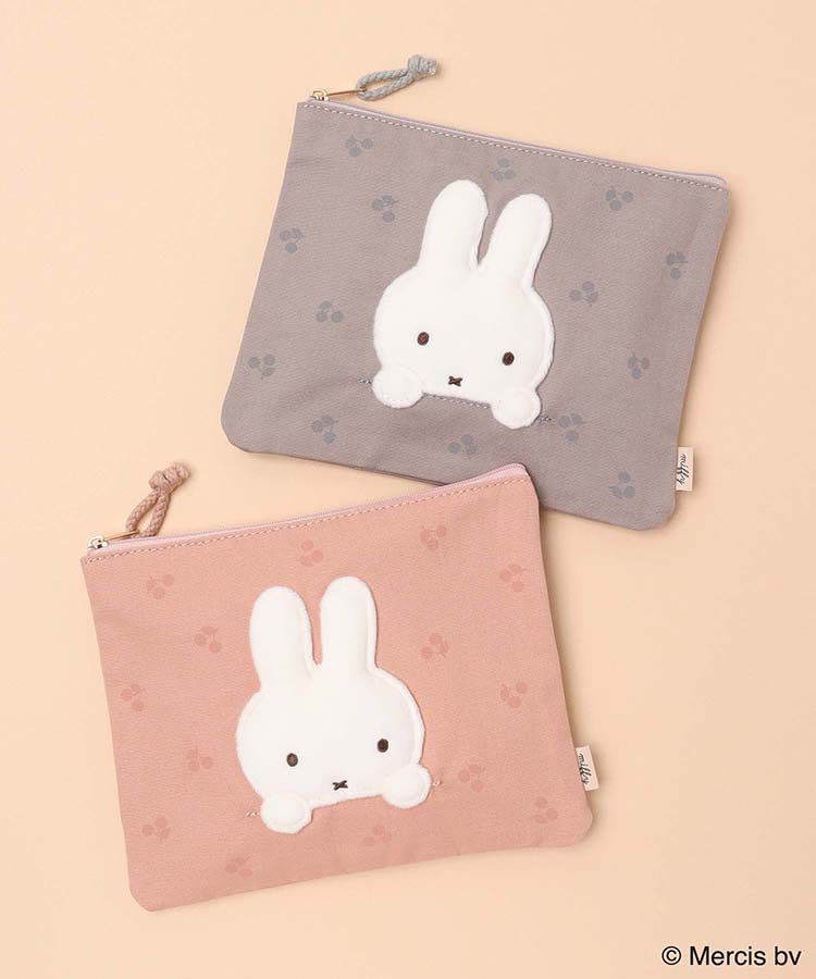 MIFFY CHERRY APPLIQUEフラットポーチ