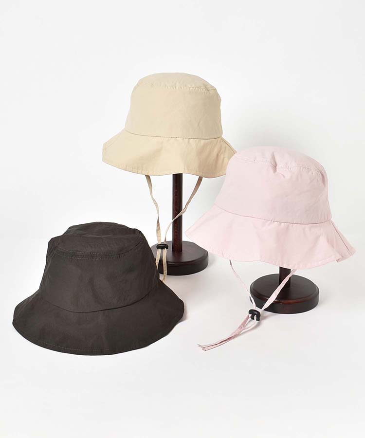 ≪SALE≫シンプルヒモ付バケットハット