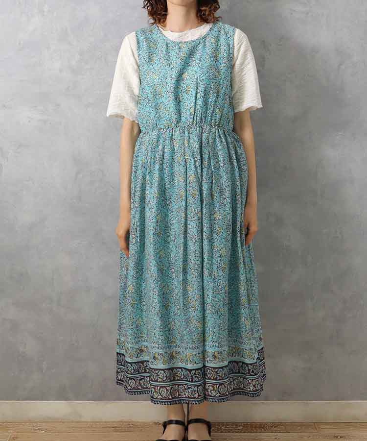 ≪SALE≫袖なし総柄ワンピース25NO6