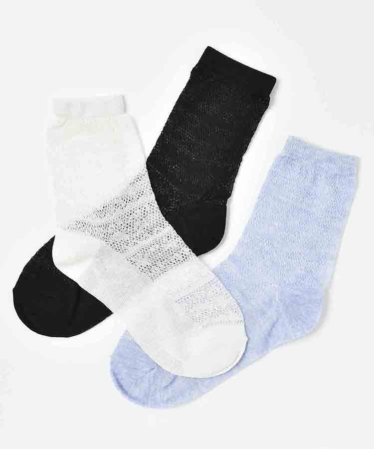 爽涼透かし編みメッシュソックス