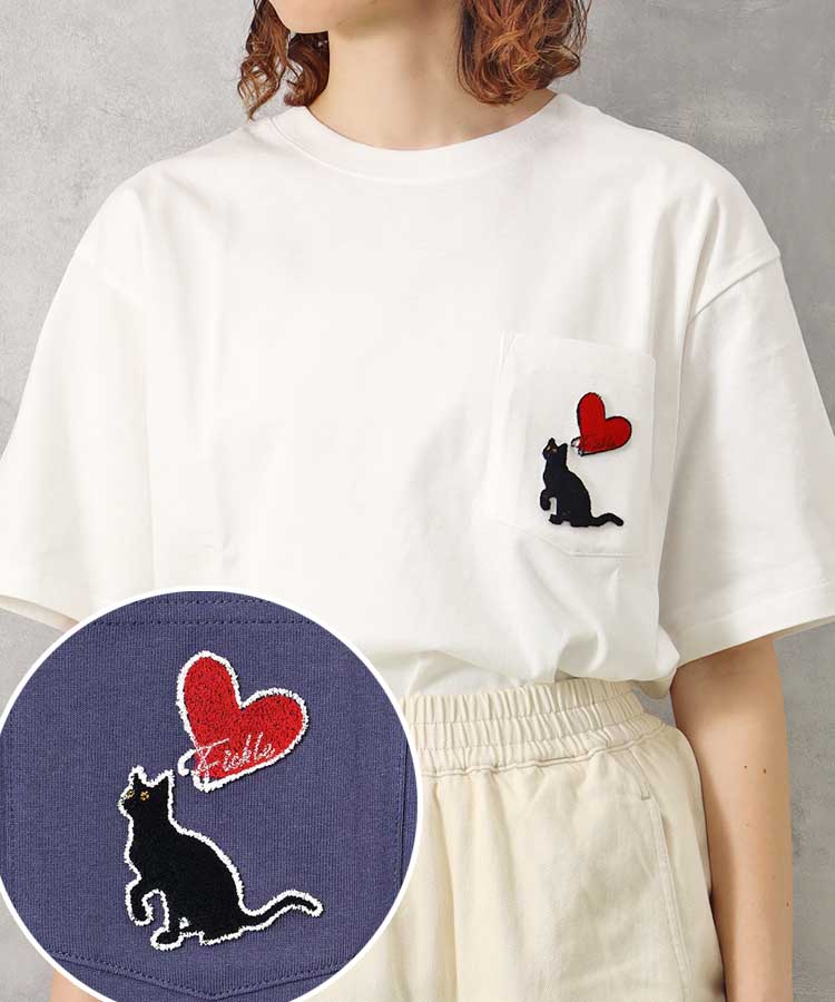 ハートネコポケットＴシャツ