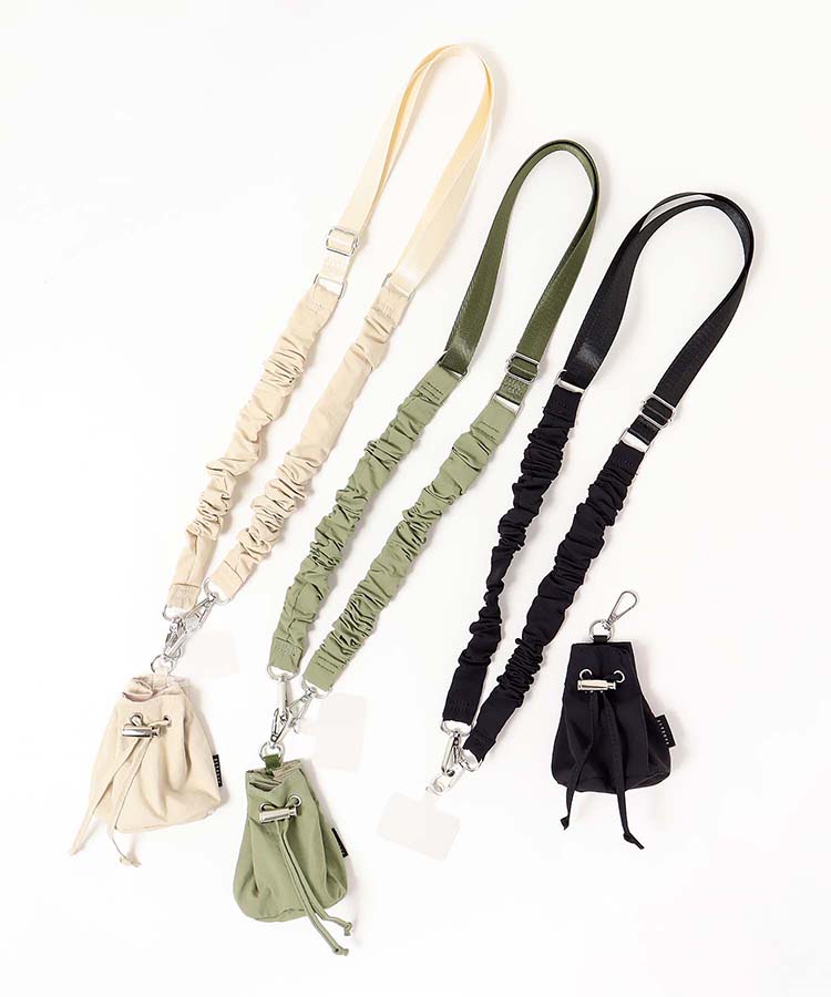≪OUTLET≫巾着ポーチ付くしゅくしゅストラップ