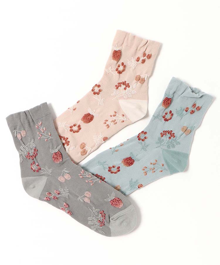 逆スパフルーツロークルーソックス