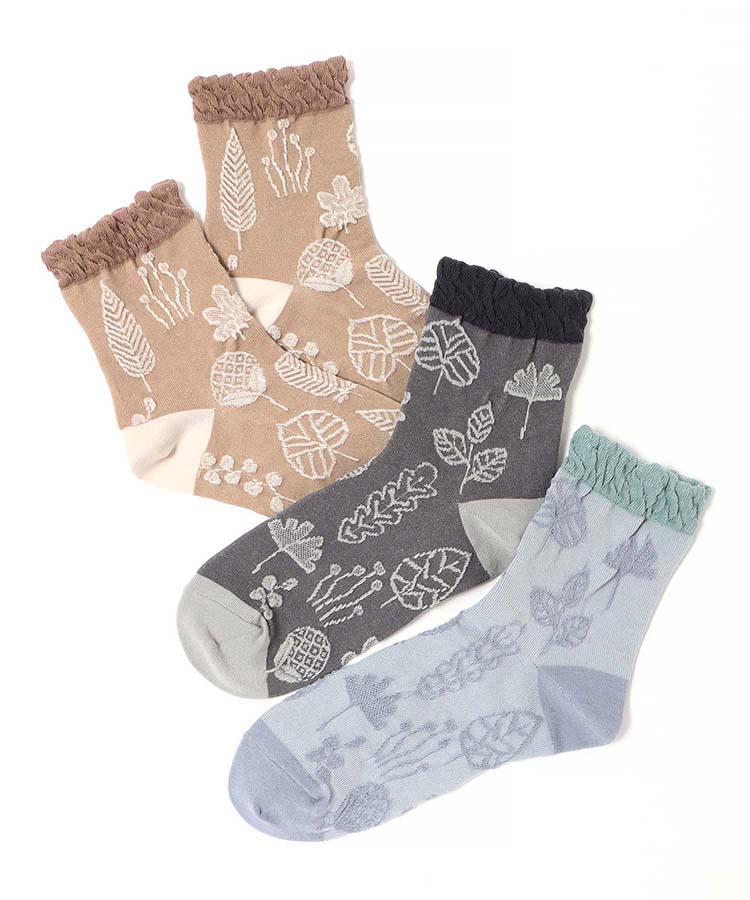 ≪SALE≫逆スパリーフロークルーソックス