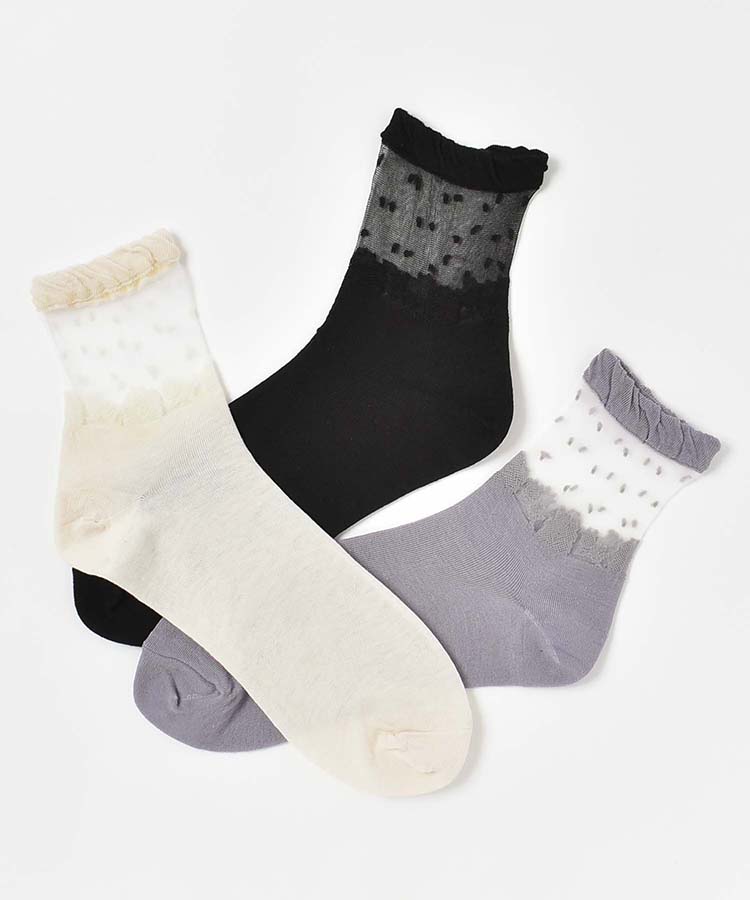 ≪SALE≫足首レースシースルーソックス