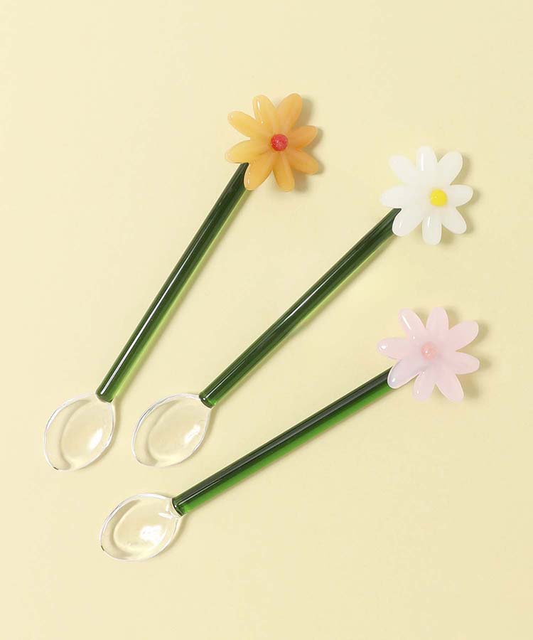 ≪SALE≫フラワーモチーフガラススプーン