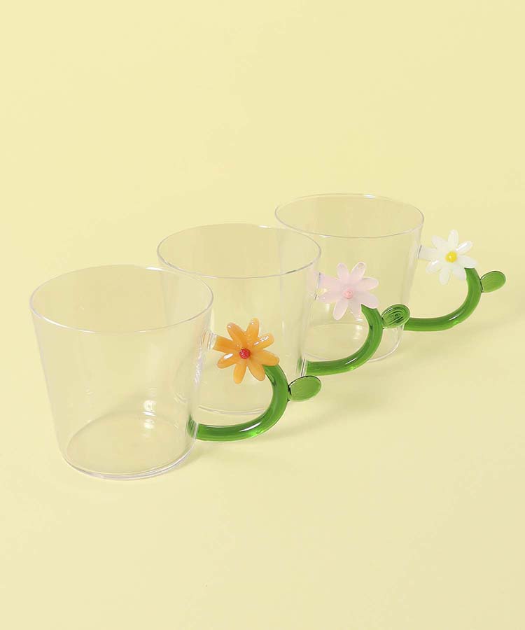 ≪SALE≫フラワーモチーフガラスマグ