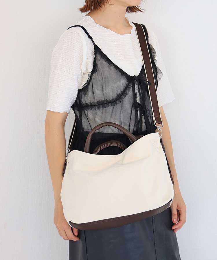 ≪SALE≫キャンバス合皮2WAYトート