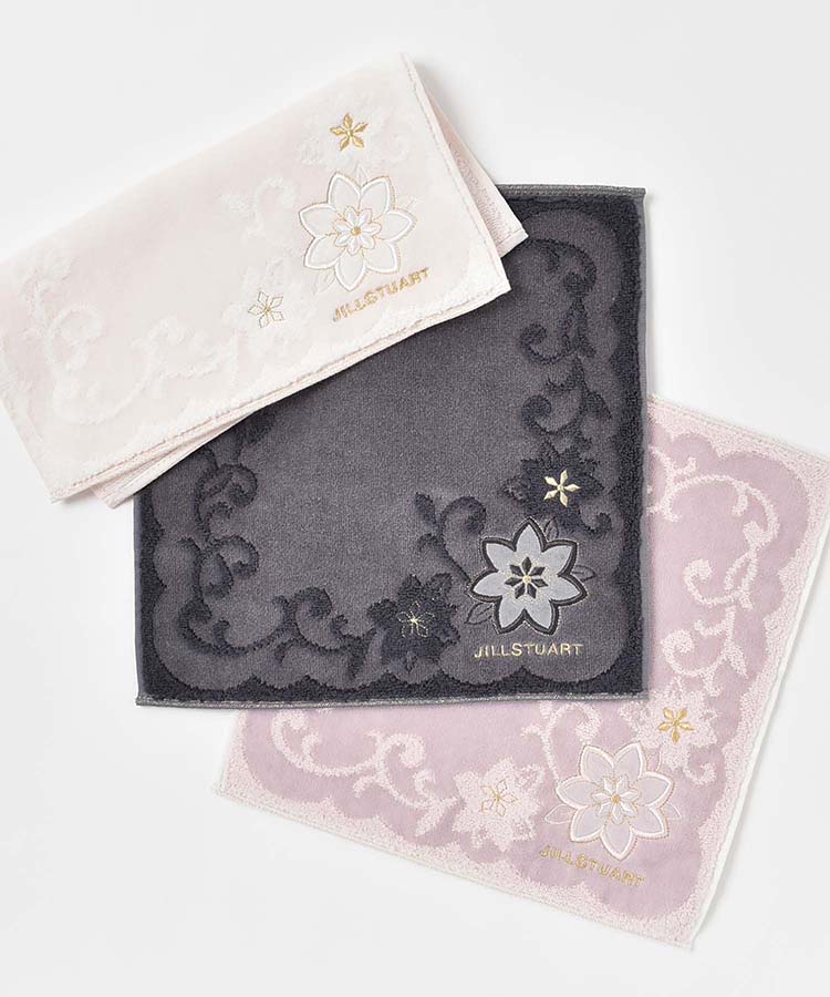 JILL STUARTフラワーアップリケタオルハンカチ