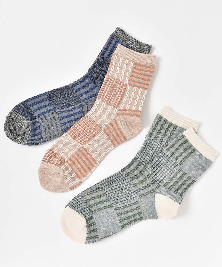 杢パッチワークソックス