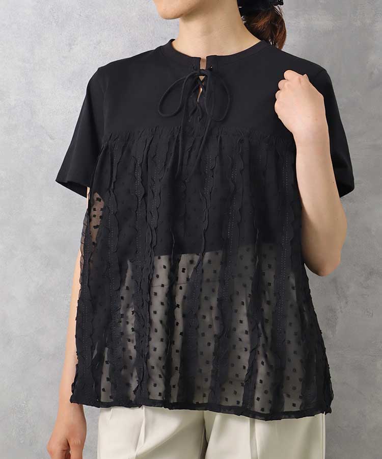 le petaleドビーフリル切り替えＴシャツ