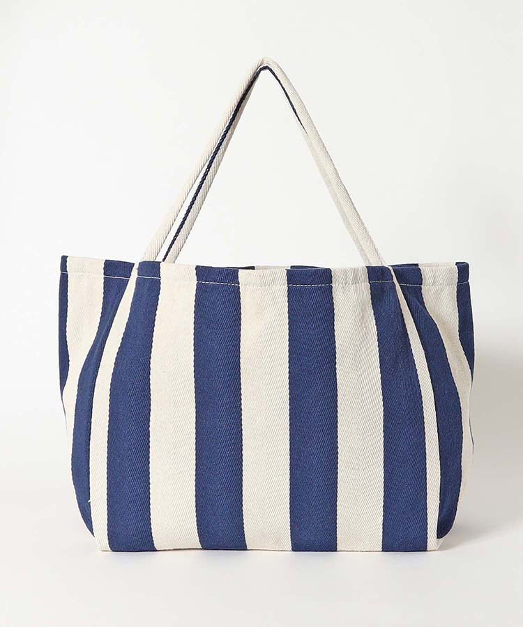 ≪SALE≫くたっと太ストライプヘリンボーントート