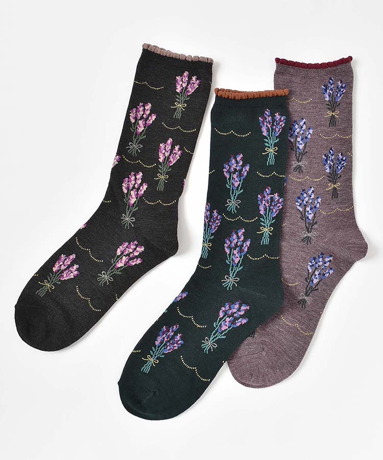 ラベンダーハイクルーソックス