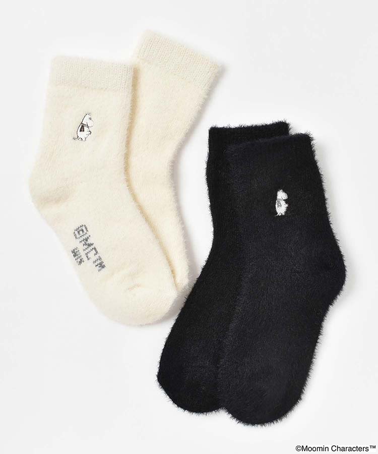ムーミン刺繍フェザールームソックス