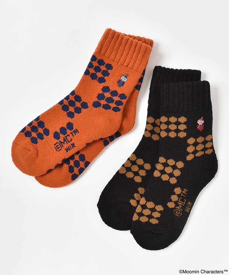 リトルミイ刺繍ドットチェックルームソックス