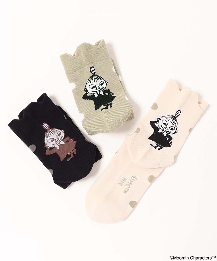 バックリトルミイドットフリルロークルーソックス