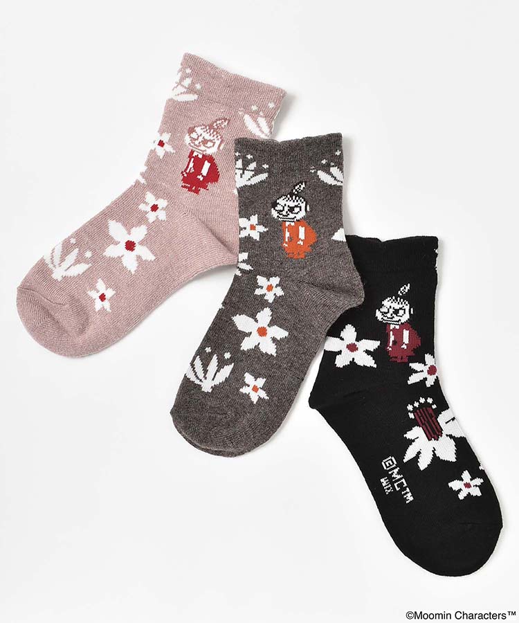 リトルミイと花柄ロークルーソックス