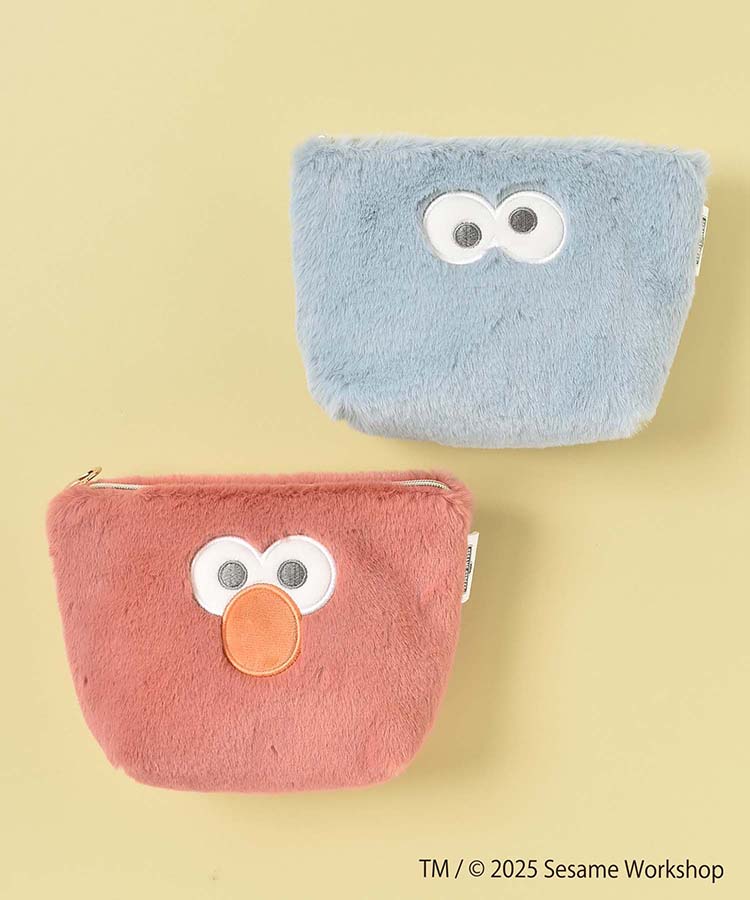 SESAME STREET FACE FUR台形ポーチ