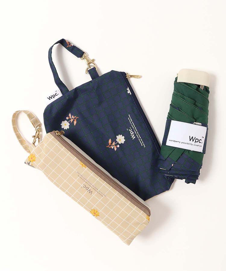 プレイドフラワー折りたたみ雨傘