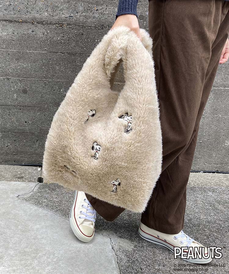 PEANUTSファーショッパートート