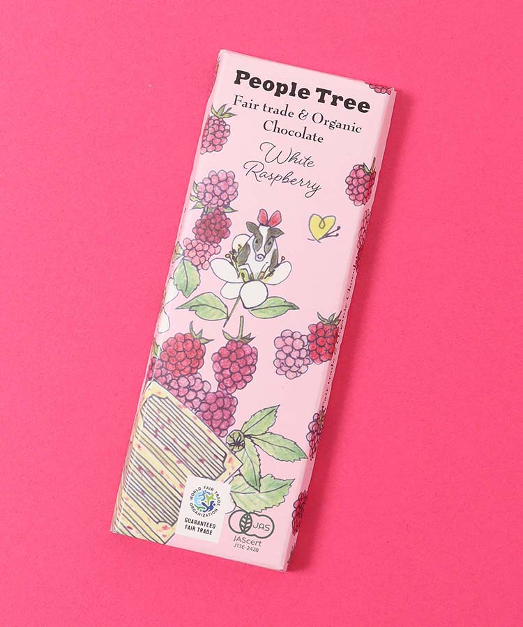 ピープルツリー フェアトレード＆オーガニック板チョコ ホワイト・ラズベリー