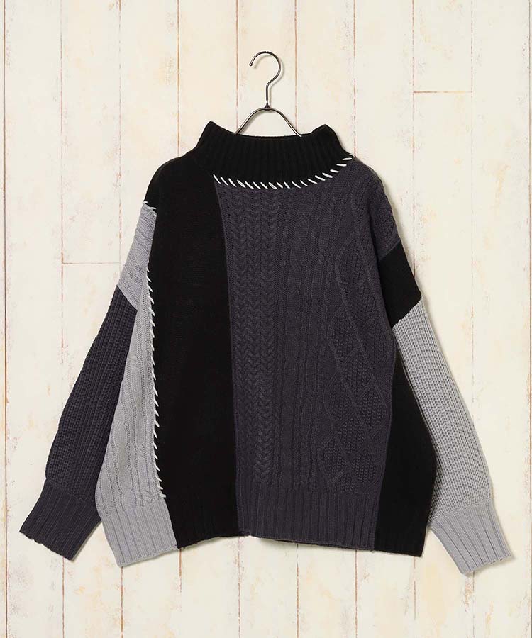 ケーブル切替ハンドステッチプルオーバー