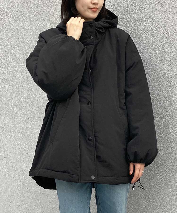 フード付きキルト中綿ブルゾン