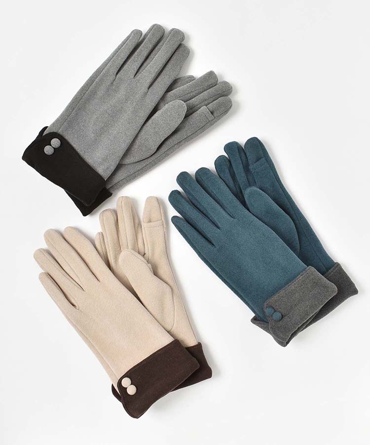 バイカラーボタングローブ