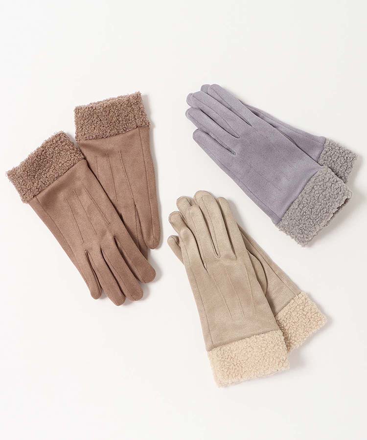 フェイクスエードボアグローブ