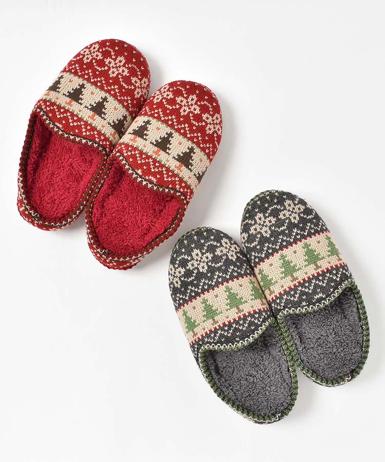 ツリー柄ルームシューズM