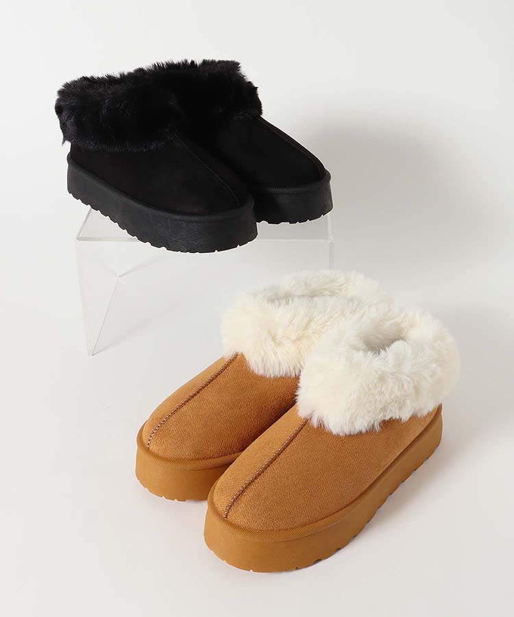 撥水厚底ムートンブーツ