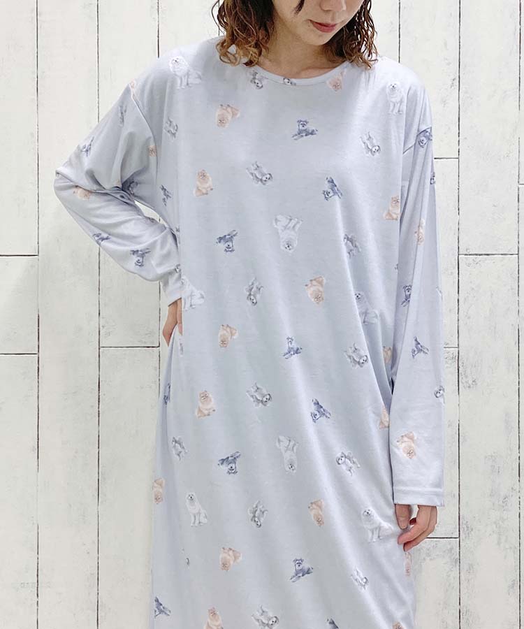 いぬ柄ルームワンピース