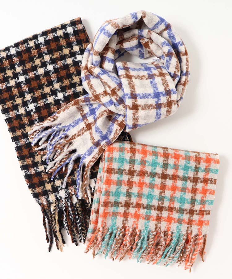 カラフルチェックストール