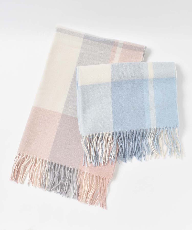 カシミヤタッチチェックストール