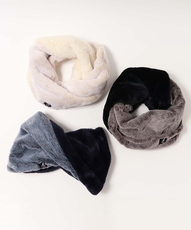 KANGOLスノートップファー配色スヌード