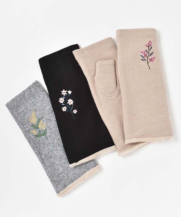 フィンガーレス刺繍グローブ