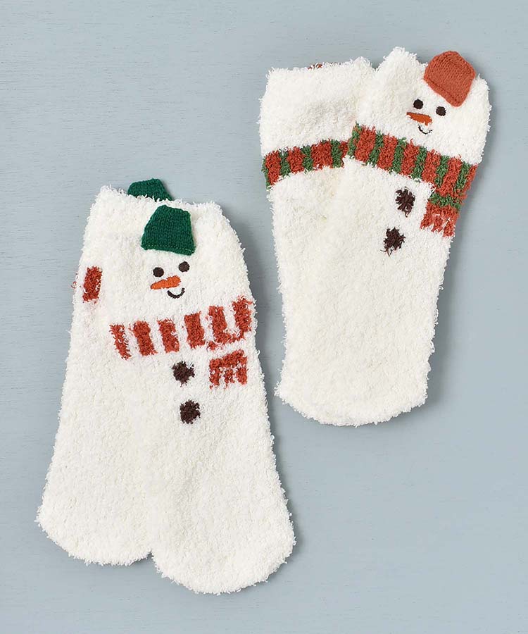 雪だるまモールルームソックス