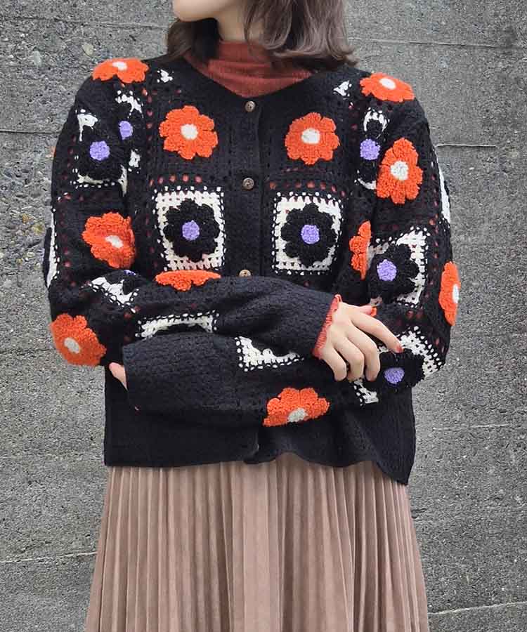 かぎ針カーディガン