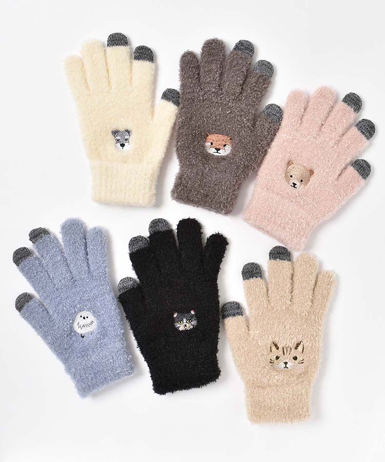 アニマル刺繍グローブ