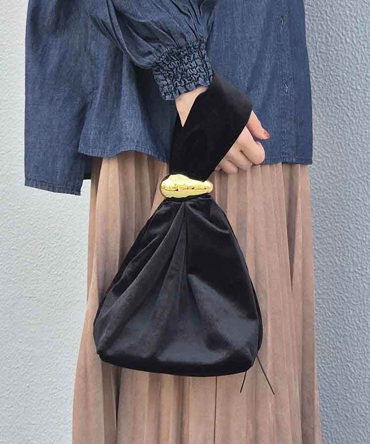 ベロアワンハンドルバッグ