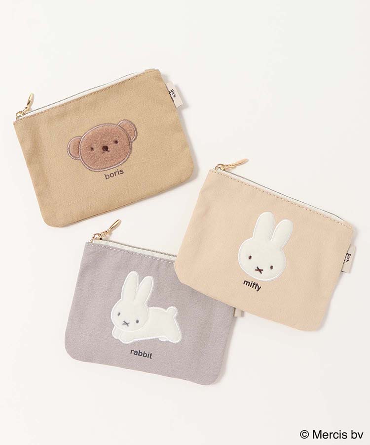 BRUNA FLUFFY APPLIQUEミニフラットポーチ