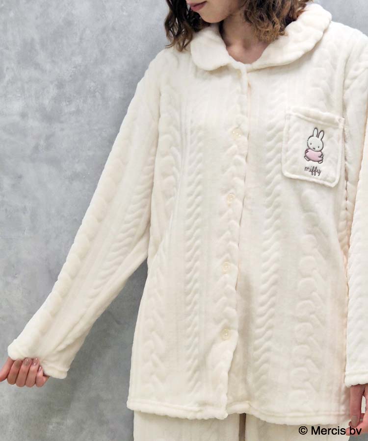 ミッフィーロープ柄前開きパジャマ上下セット