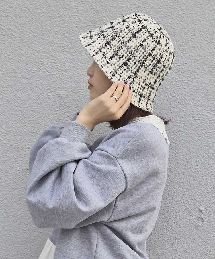 ラメツイードサーモハット