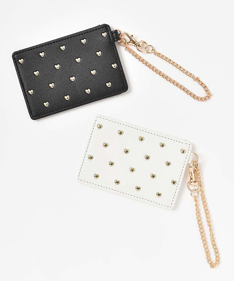 プチハート刺繍パスケース