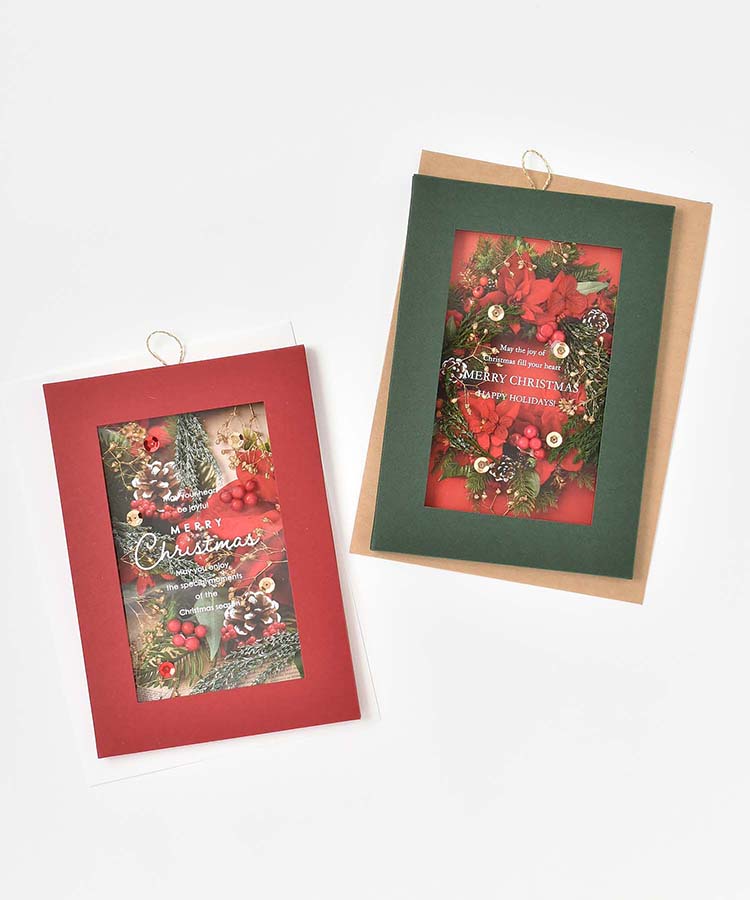 ハーバリウムクリスマスカード