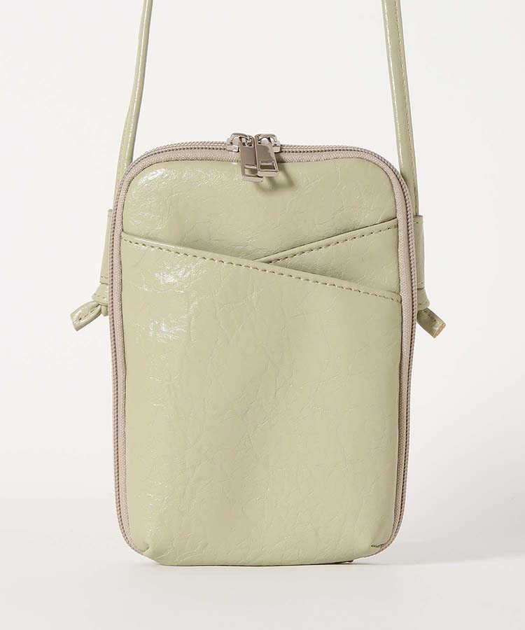 クラック風合皮スマホショルダー