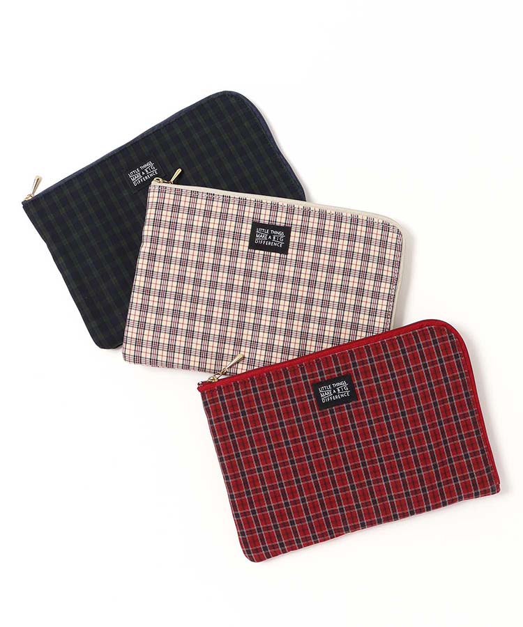 タイプライターチェック柄メディカルポーチ